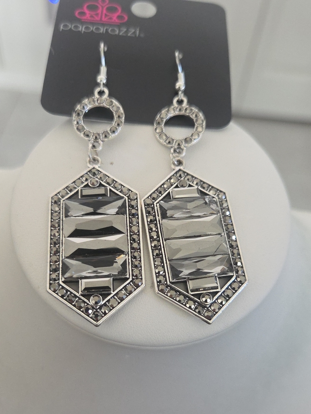 Paparazzi Combustable Craving Silver Earrings NWT